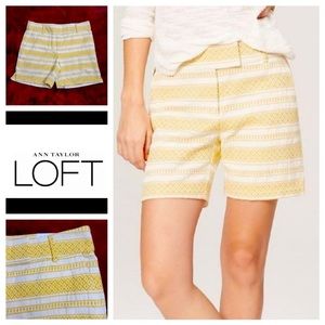 Ann Taylor Loft Yellow Embroidered Riviera Trouser Short
